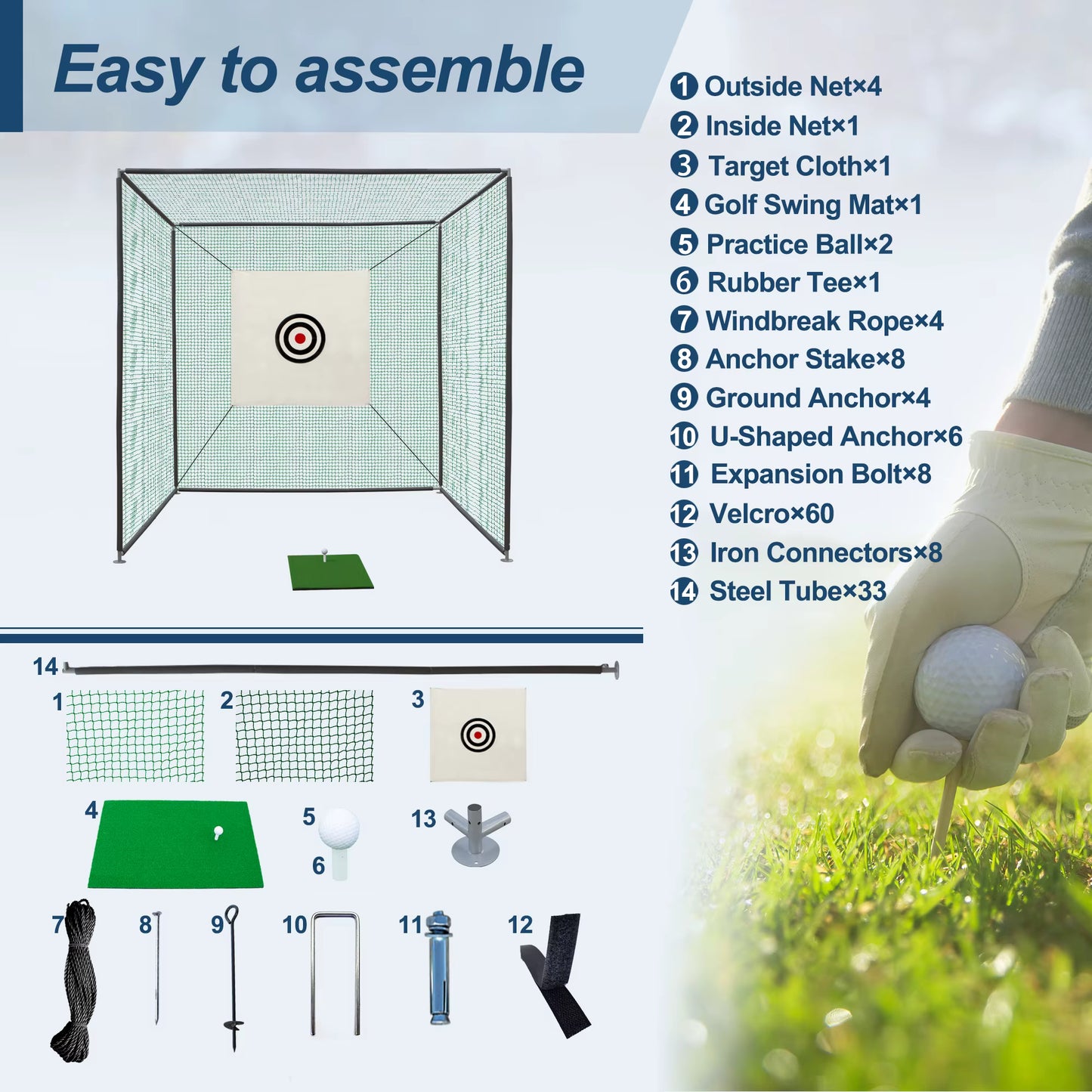 RAIN OR SHINE SwingNet Pro Golf Net